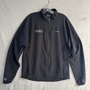 Patagonia Jacket Mens Large Black Softshell Windbreaker Full Zip AcelRx Logo